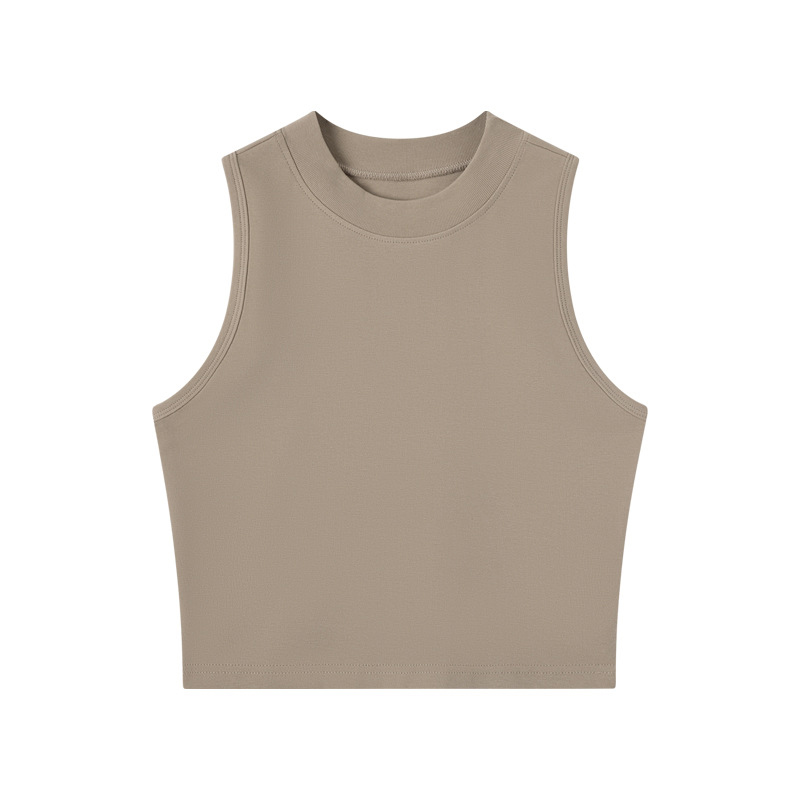 Women's Summer Casual 220g Top Korean Style Sports Slim Vest Sleeveless Short Top Outer Wear