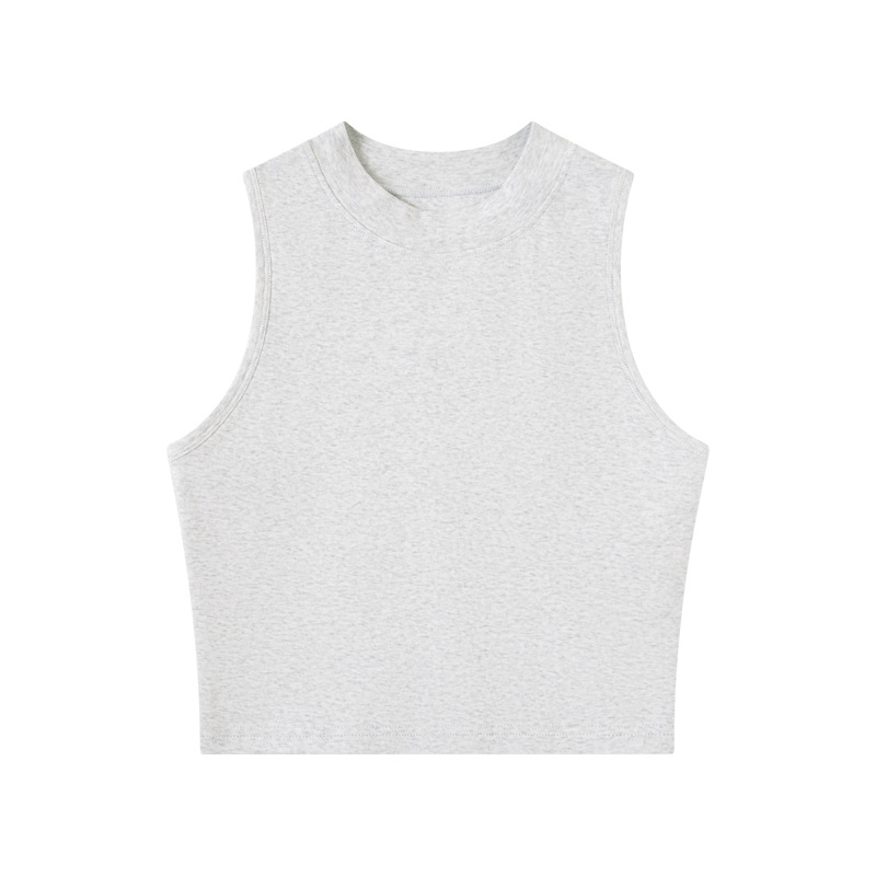 Women's Summer Casual 220g Top Korean Style Sports Slim Vest Sleeveless Short Top Outer Wear