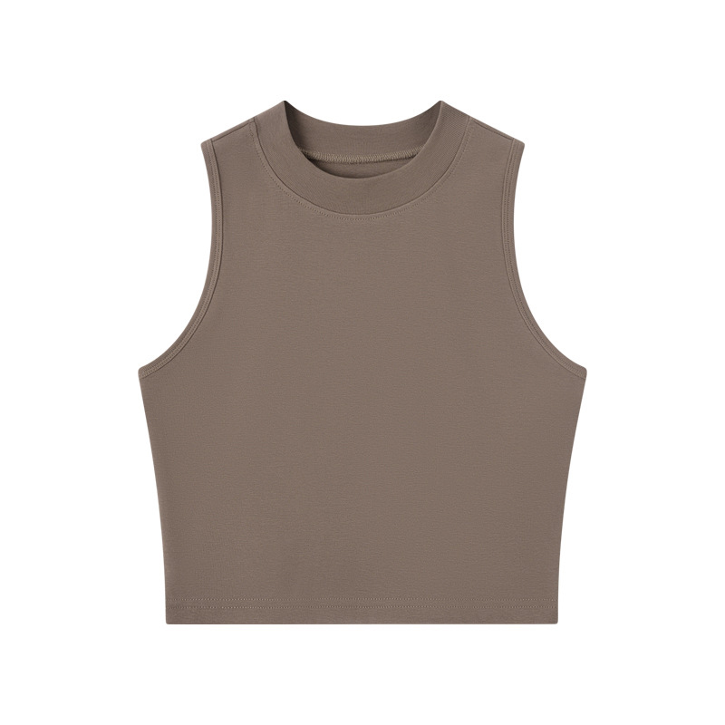 Women's Summer Casual 220g Top Korean Style Sports Slim Vest Sleeveless Short Top Outer Wear